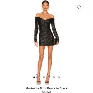 Faux leather mini dress